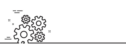 Cogwheel line icon. Engineering tool sign. Cog gear symbol. Minimal line illustration background. Cogwheel line icon pattern banner. White web template concept. Vector