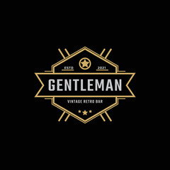 Creative Classic Vintage Retro Label Badge for Gentleman Cloth Apparel Logo Design Inspiration