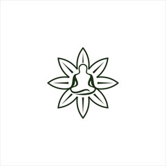 yoga logo vector template leaf people
