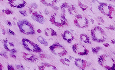fashion purple animalistic seamless pattern painted in watercolor with leopard skin for textiles and surface design