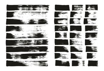 Flat Sponge Thin Artist Brush Straight Lines Mix High Detail Abstract Vector Background Mix Set 