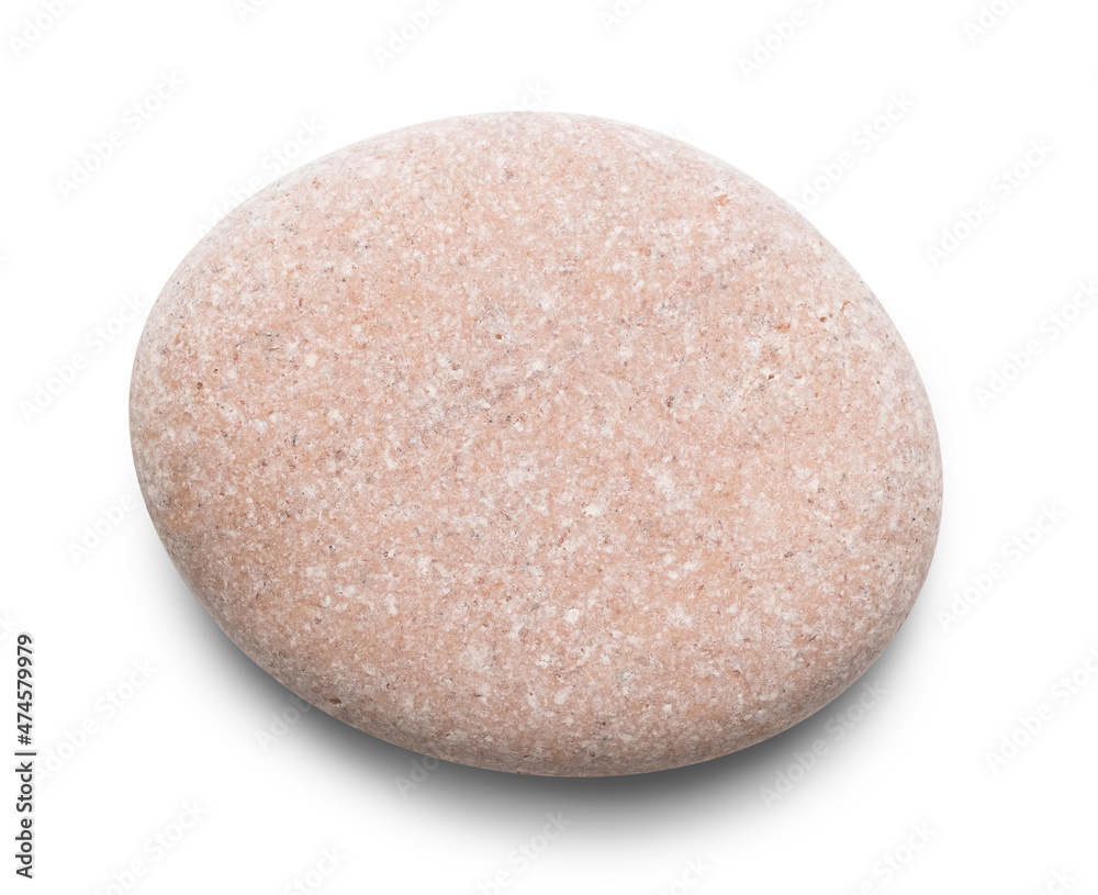 Aufkleber pebble. smooth red sea stone isolated on white background with shadows, clipping path for isolation 