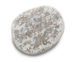 Pebble. Smooth red  sea stone isolated on white background with shadows, clipping path  for...