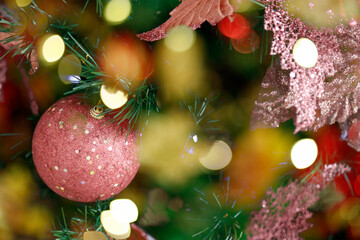 Obraz na płótnie Canvas scene background with christmas tree and festive details