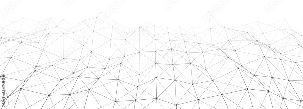 Poster Vector perspective grid. Abstract gradient wave of lines. Big data. Digital background. Futuristic vector illustration.