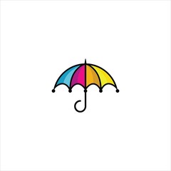 umbrella logo vector template colorful
