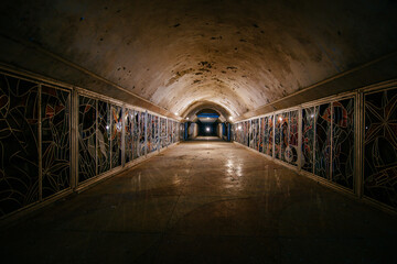 Dark and creepy old abandoned subway station - Powered by Adobe