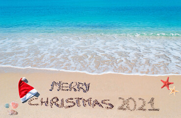 Merry sandy Christmas 2021 by the sea