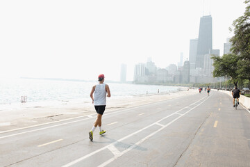 running on the lakefront