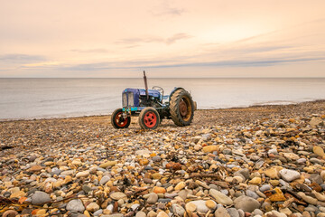 tractor on the beach