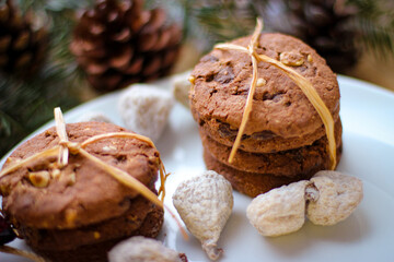 Christmas motifs. Delicious cookies for Santa.