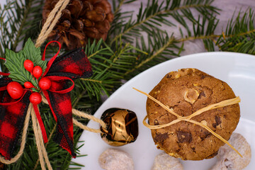 Christmas motifs. Delicious cookies for Santa.