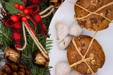 Christmas motifs. Delicious cookies for Santa.