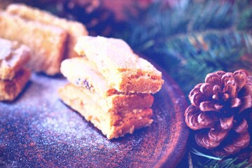 Christmas motifs. Delicious cookies for Santa.