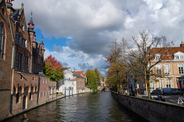 Naklejka premium Groenerei Channel flanders in bruges belgium