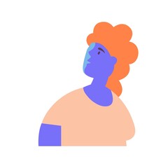 Head shot portrait woman trendy flat style. Portrait or avatar teenage girl