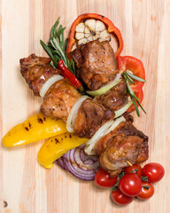 Barbecue with vegetables..