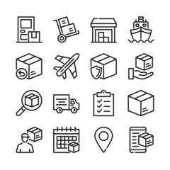 Delivery line icons set. Modern thin line design. Outline symbols collection. Vector line icons