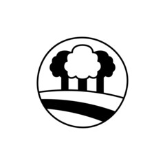 Nature Icon in black flat glyph, filled style isolated on white background