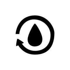 Water Purification Icon in black flat glyph, filled style isolated on white background