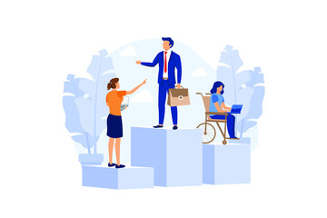  Workplace discrimination flat design modern illustration