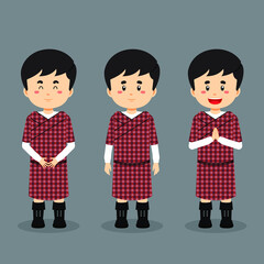 Bhutan Character with Various Expression