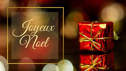 Joyeux Noel - Boże narodzenie, prezent, życzenia bożonarodzeniowe, francuski - obrazy, fototapety, plakaty