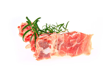 Fresh pork chop on a white background