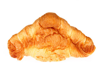 Crisp fresh croissants in the background