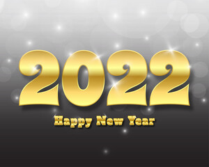 2022 happy new year. numbers golden paper style. vector linear numbers. design of greeting card. vector illustration.
