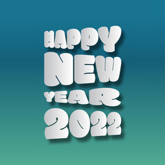 2022 happy new year. numbers paper style. vector linear numbers. design of greeting card. vector illustration.