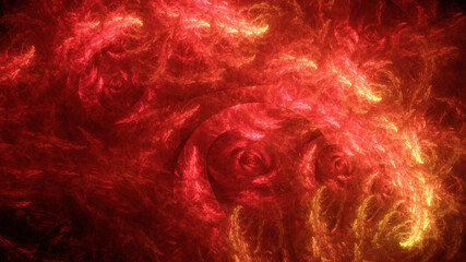 Abstract background, smooth blue lines on a black background