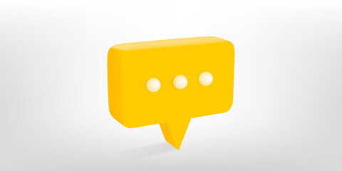 3D Speech bubble icon design, isolated on white background. Typing in a chat icon. Vector illustration.
