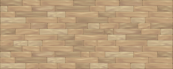 Natural beige stone block wall. Modern seamless pattern, vector illustration.