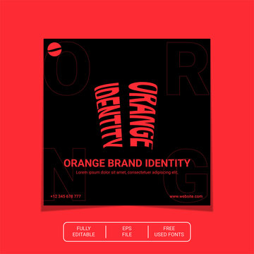 social media template for brand with orange identical color
