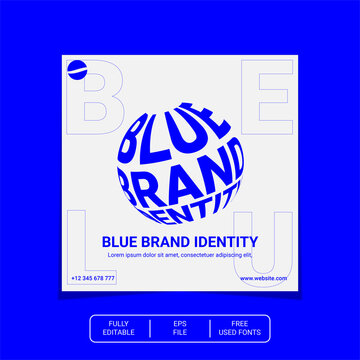 social media template for brand with blue identical color