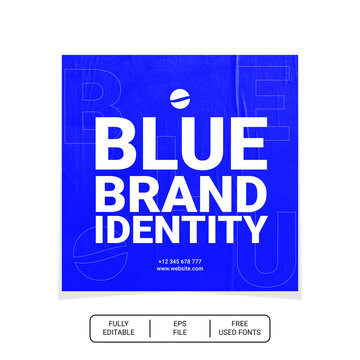 social media template for brand with blue identical color