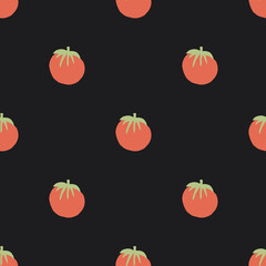 Tomato Vegetables seamless pattern. Vegetarian healthy bio food background, Vegan organic eco products. Vector illustration