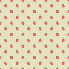 Tomato Vegetables seamless pattern. Vegetarian healthy bio food background, Vegan organic eco products. Vector illustration