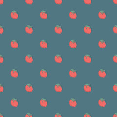 Tomato Vegetables seamless pattern. Vegetarian healthy bio food background, Vegan organic eco products. Vector illustration