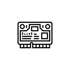 wlan card vector icon. computer component icon outline style. perfect use for logo, presentation, website, and more. simple modern icon design line style