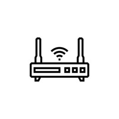 wifi router vector icon. computer component icon outline style. perfect use for logo, presentation, website, and more. simple modern icon design line style
