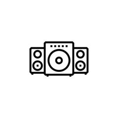 speaker vector icon. computer component icon outline style. perfect use for logo, presentation, website, and more. simple modern icon design line style