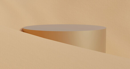 Product advertisement Podium with background desert High quality 3d rendered image