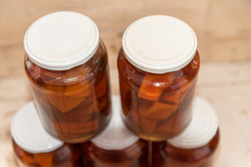 Glass of homemade pumpkin candy