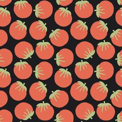Tomato Vegetables seamless pattern. Vegetarian healthy bio food background, Vegan organic eco products. Vector illustration