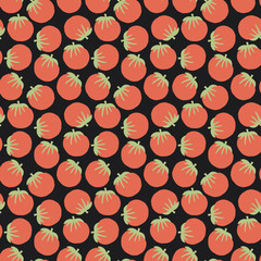 Tomato Vegetables seamless pattern. Vegetarian healthy bio food background, Vegan organic eco products. Vector illustration