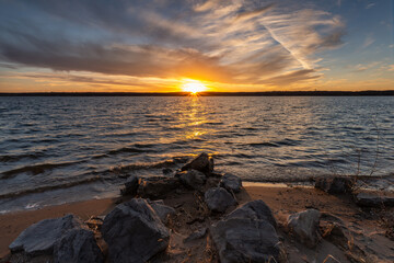 Iowa  Polk City Saylorville Lake Sunset