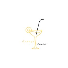 Fresh drink logo. Orange juice logo icon. Vector illustration template design 
