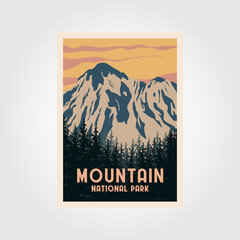 mountain national park poster print vector symbol illustration design, vintage patch
